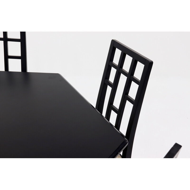 Vintage lacquered wood dining set by Ernst W. Beranek for Thonet, 1980s