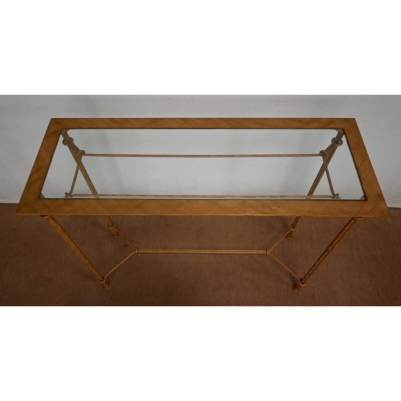 Vintage metal and glass console, 1970