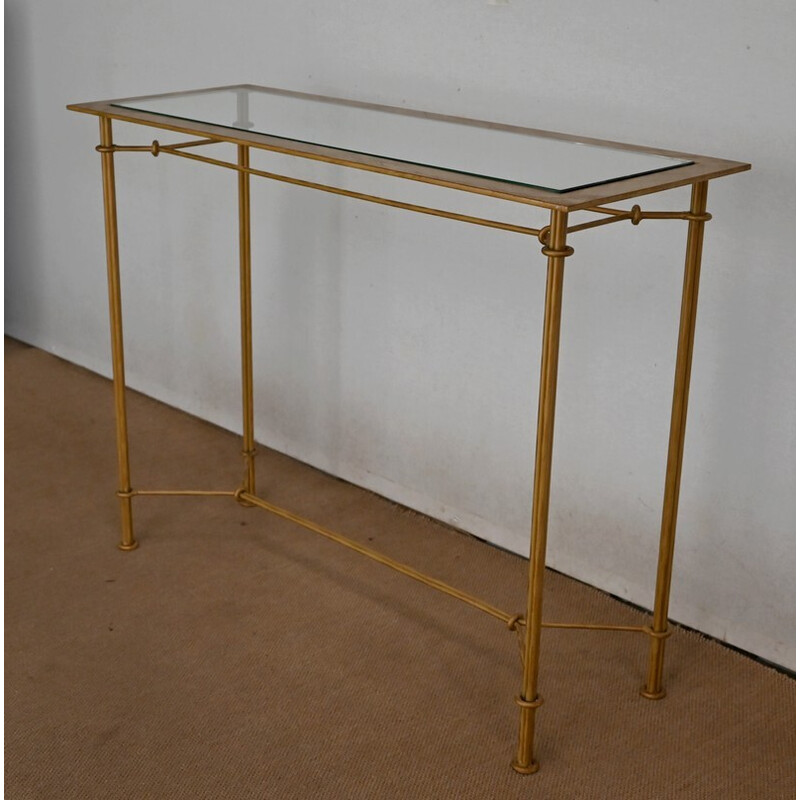 Vintage metal and glass console, 1970