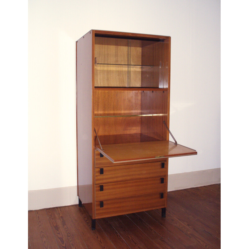 Metal and teak secretary desk - 1950s