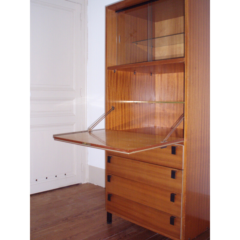 Metal and teak secretary desk - 1950s