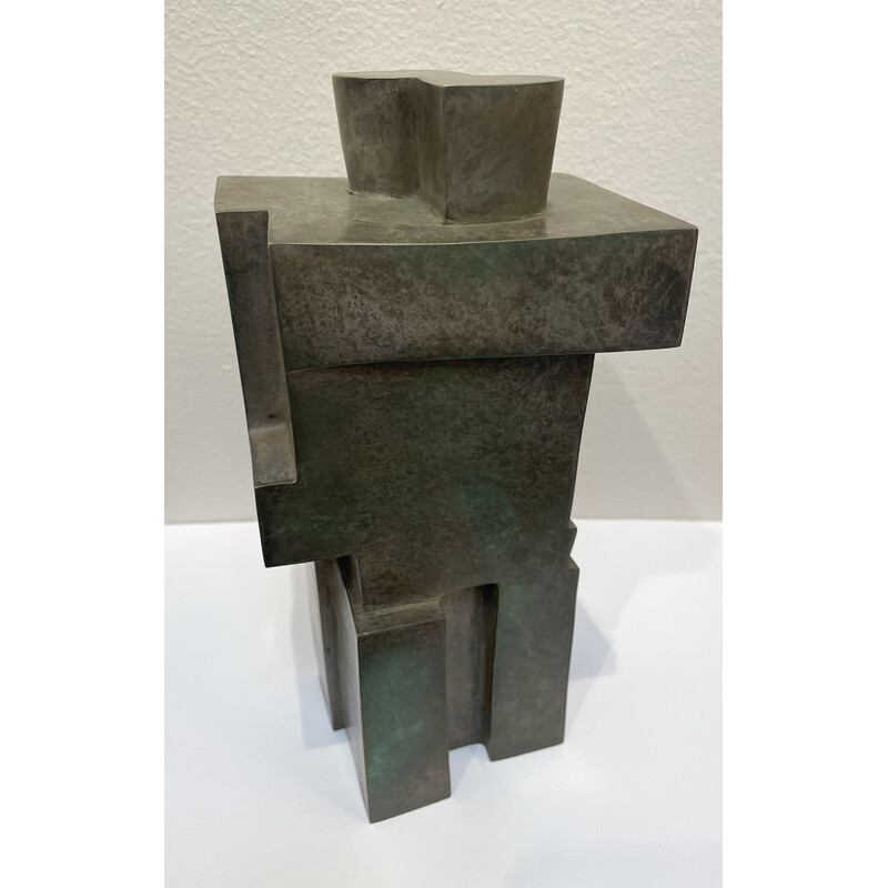 Escultura cubista vintage de bronce "Las gemelas" de Willy Kessels, años 20