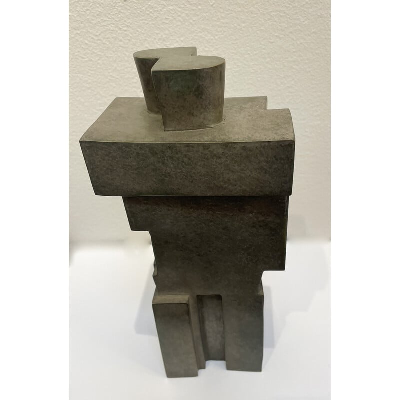Escultura cubista vintage de bronce "Las gemelas" de Willy Kessels, años 20