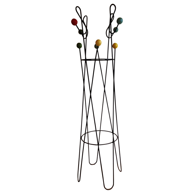 Coat rack in metal and treble clef, Roger FERAUD - 1950s