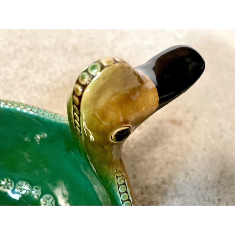 Taça de cerâmica Vintage italiana em forma de pato por Aldo Londi para Bitossi, década de 1960