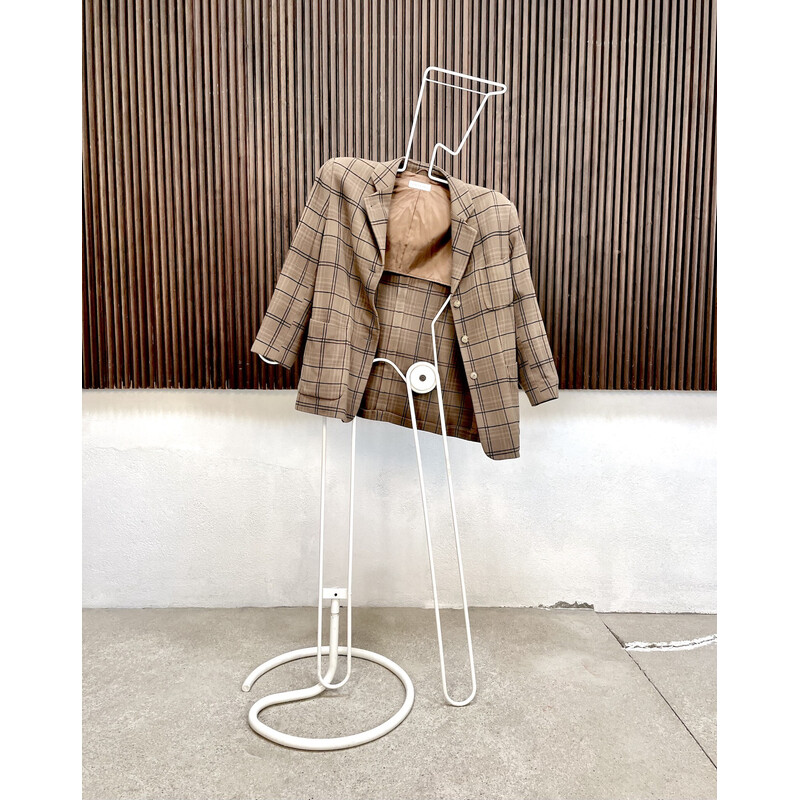 Vintage sculptural adjustable steel coat rack, Germany 1960s