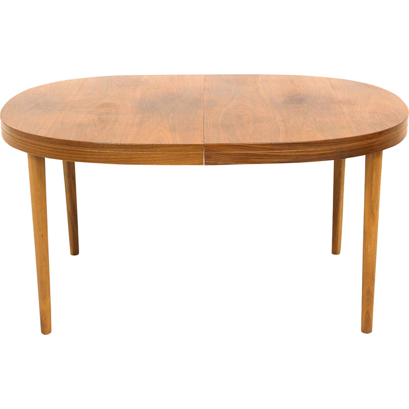 Vintage walnut and beechwood dining table, Sweden 1960s