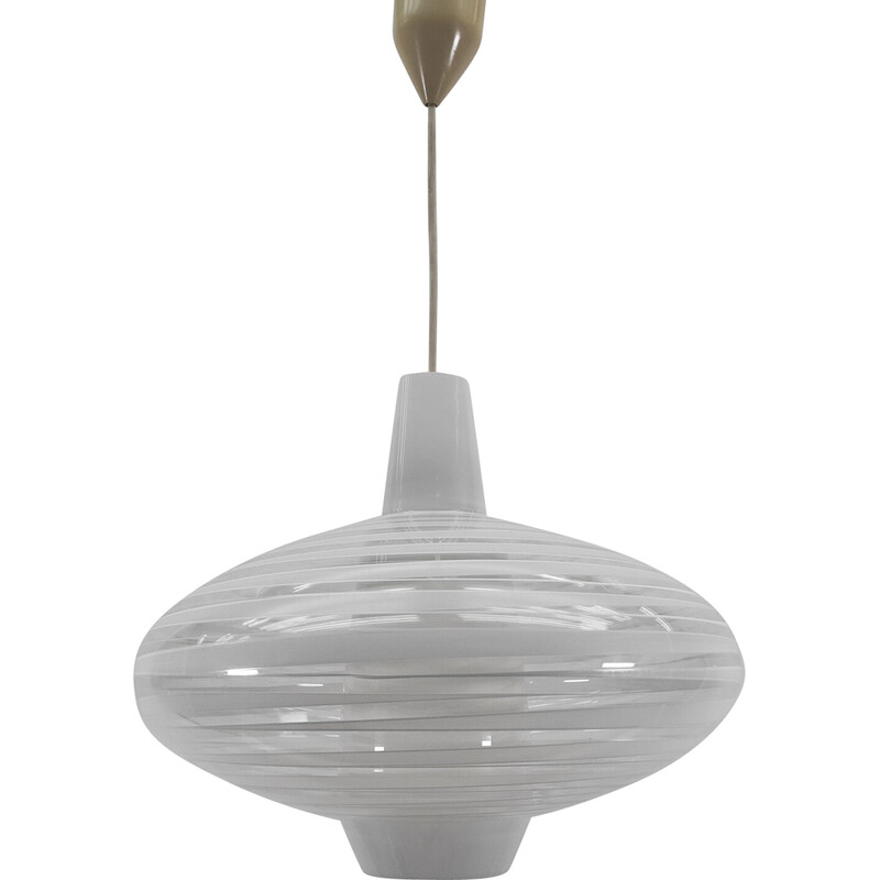 Vintage glass pendant lamp "Bari" by Aloys F. Gangkofner for Peill and Putzler, Germany 1960s