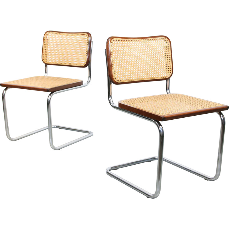 Paar alte B32 Cesca-Stühle von Marcel Breuer
