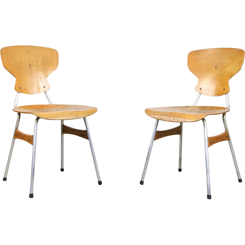 Pair of mid-century plywood chairs by Niko Kralj