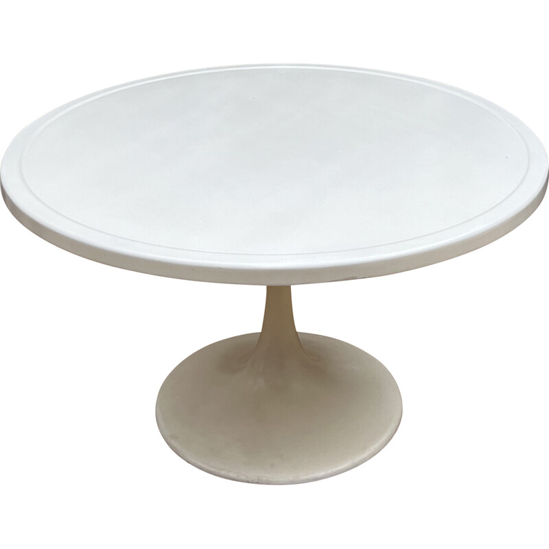 Vintage fiberglass and metal tulip table, 1960s