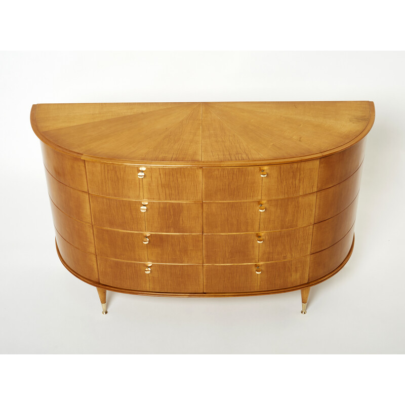 Commode italienne vintage en sycomore et clé en laiton par Tomaso Buzzi, 1940