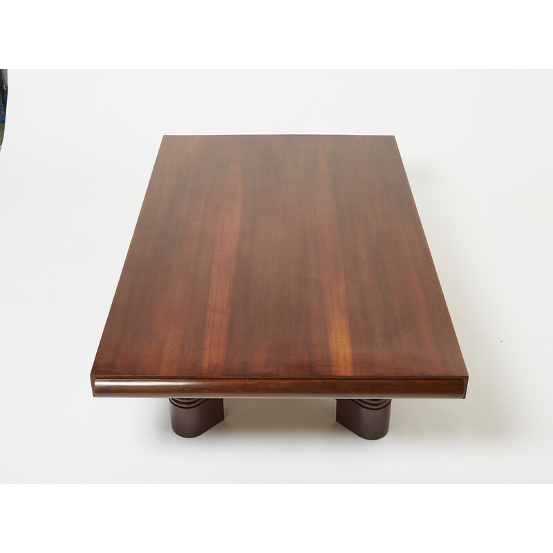 Vintage walnut coffee table by Charles Dudouyt, 1940s