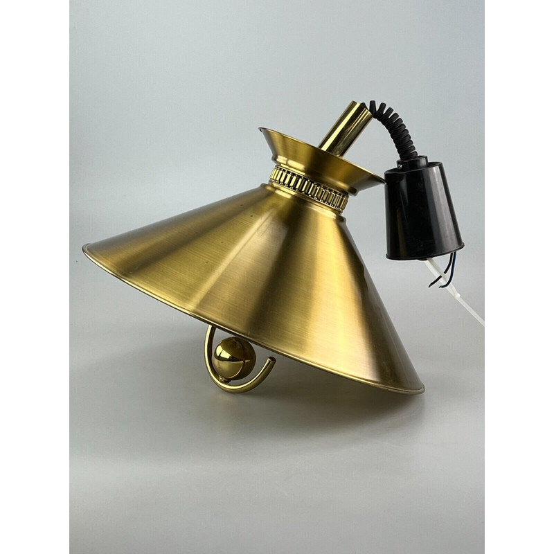 Vintage brass pendant lamp by Hugo Frandsen for Fransen, Denmark 1960-1970s