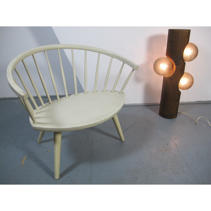 White Arka Chair by Yngve Ekstrom for Stolfabriks AB - 1950s