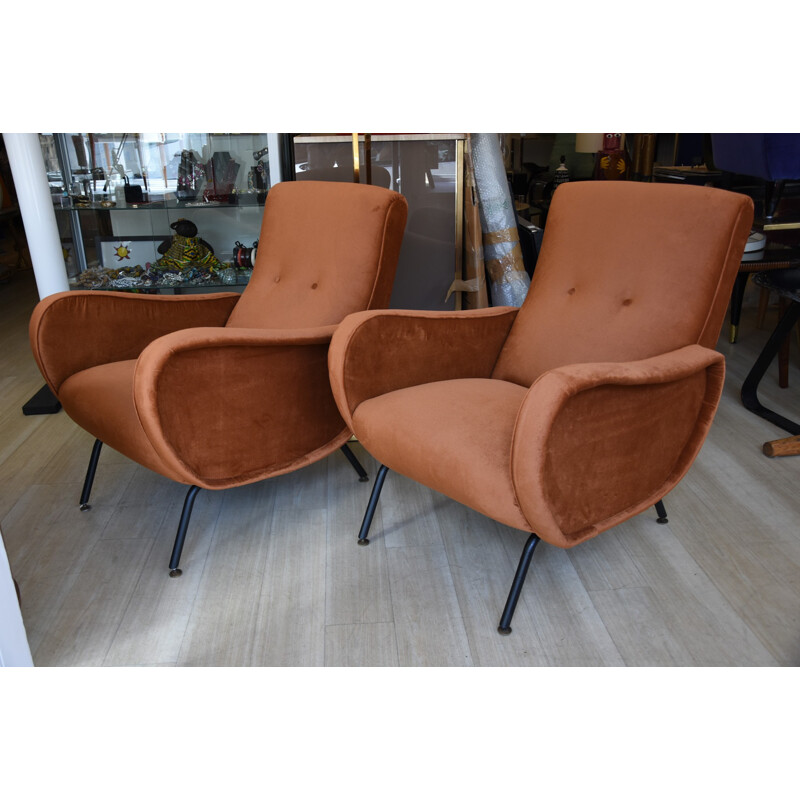 Pair of lady chairs designed by Marco Zanuso - 1950s