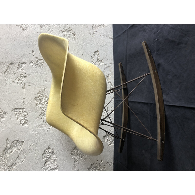 Vintage fiberglass rocking chair by Eames