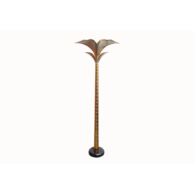 Vintage floor lamp in brass by Henri Fernandez for Honore, France 1970s