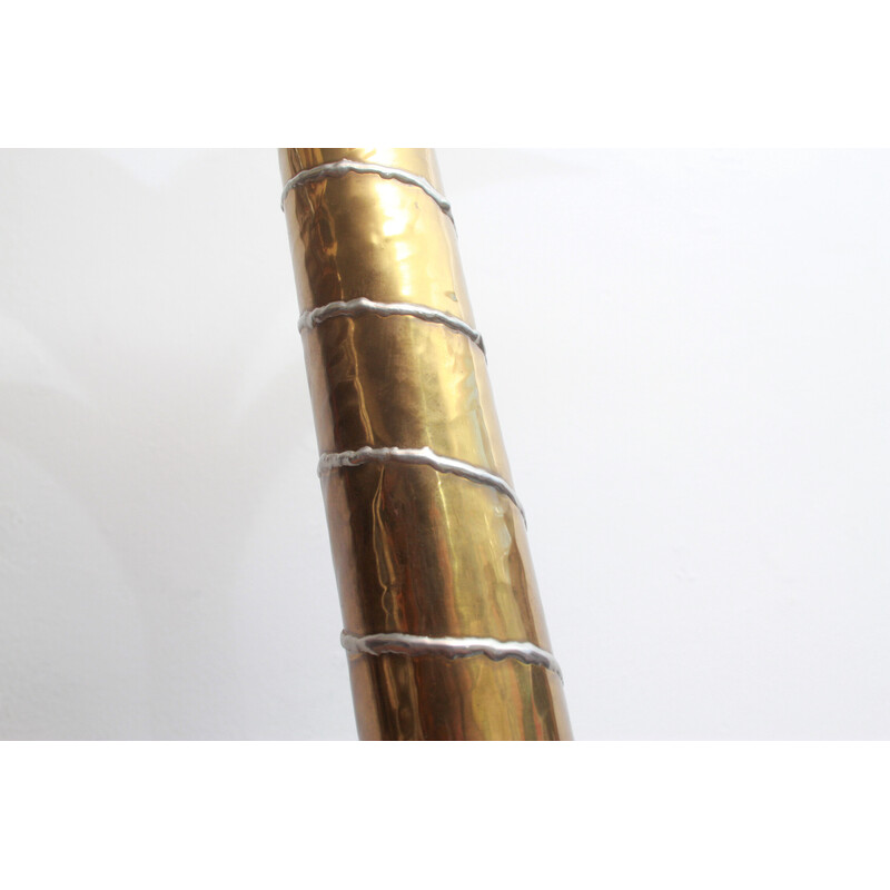 Vintage floor lamp in brass by Henri Fernandez for Honore, France 1970s