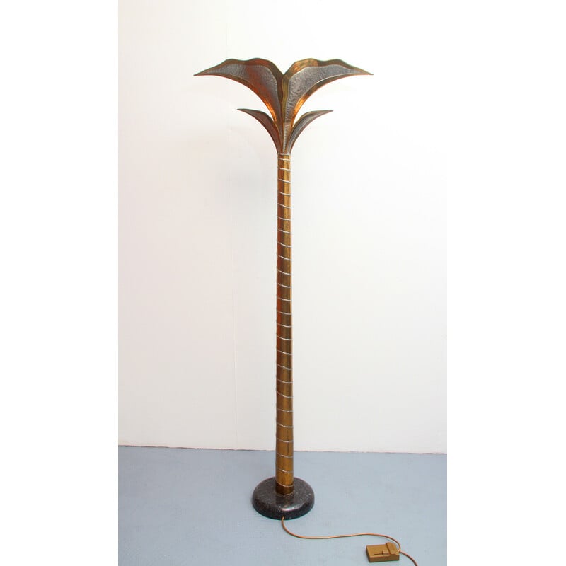 Vintage floor lamp in brass by Henri Fernandez for Honore, France 1970s