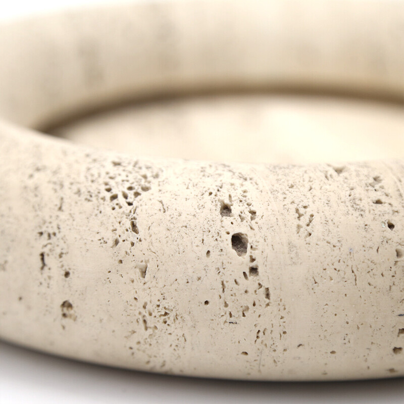 Vintage travertine bowl by Egidio Di Rosa and Pier Alessandro Giusti for Up and Up, 1970s