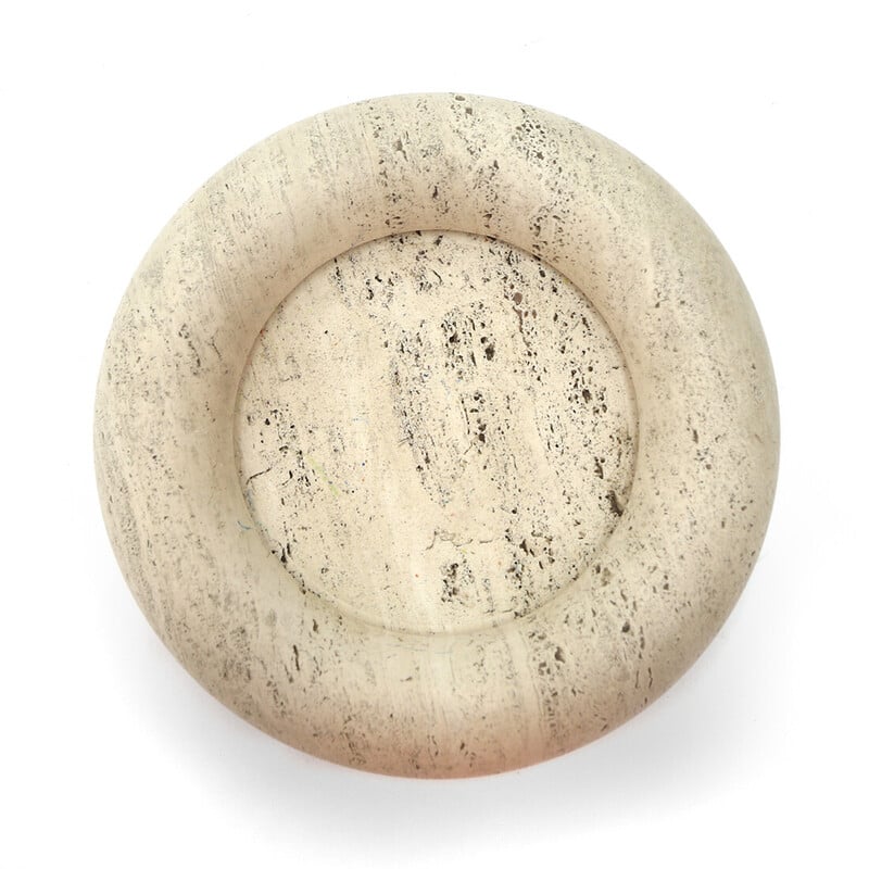 Vintage travertine bowl by Egidio Di Rosa and Pier Alessandro Giusti for Up and Up, 1970s