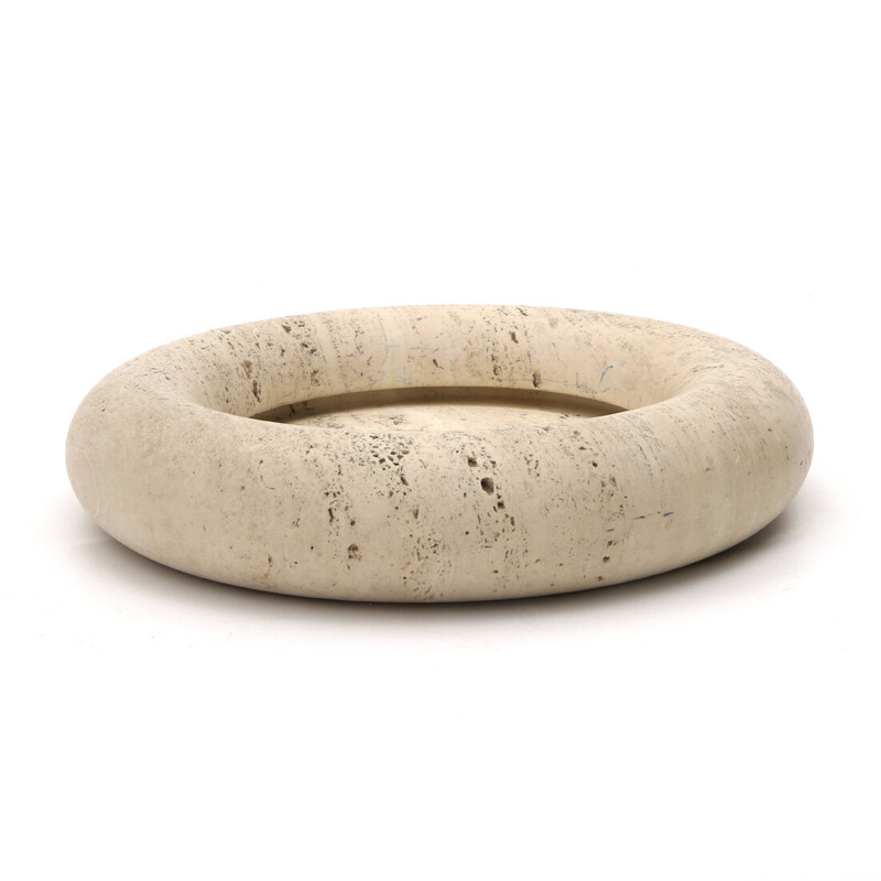 Vintage travertine bowl by Egidio Di Rosa and Pier Alessandro Giusti for Up and Up, 1970s