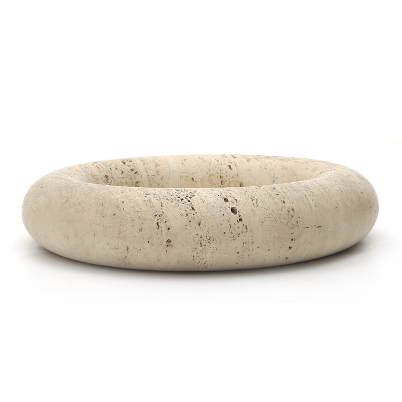 Vintage travertine bowl by Egidio Di Rosa and Pier Alessandro Giusti for Up and Up, 1970s