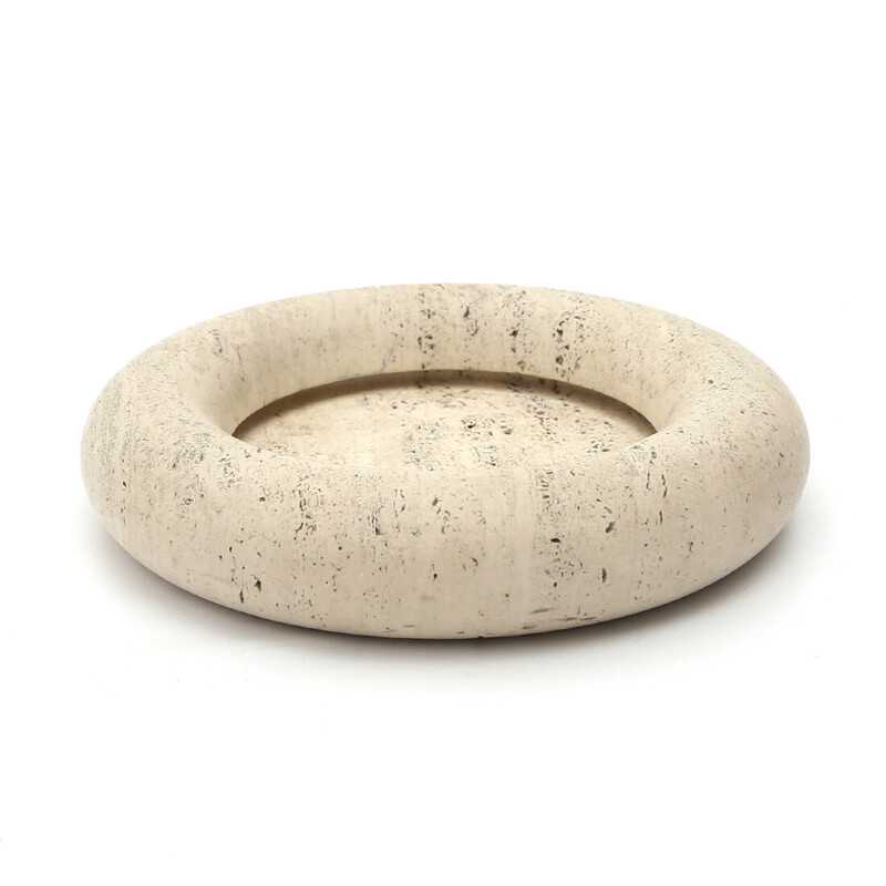 Vintage travertine bowl by Egidio Di Rosa and Pier Alessandro Giusti for Up and Up, 1970s