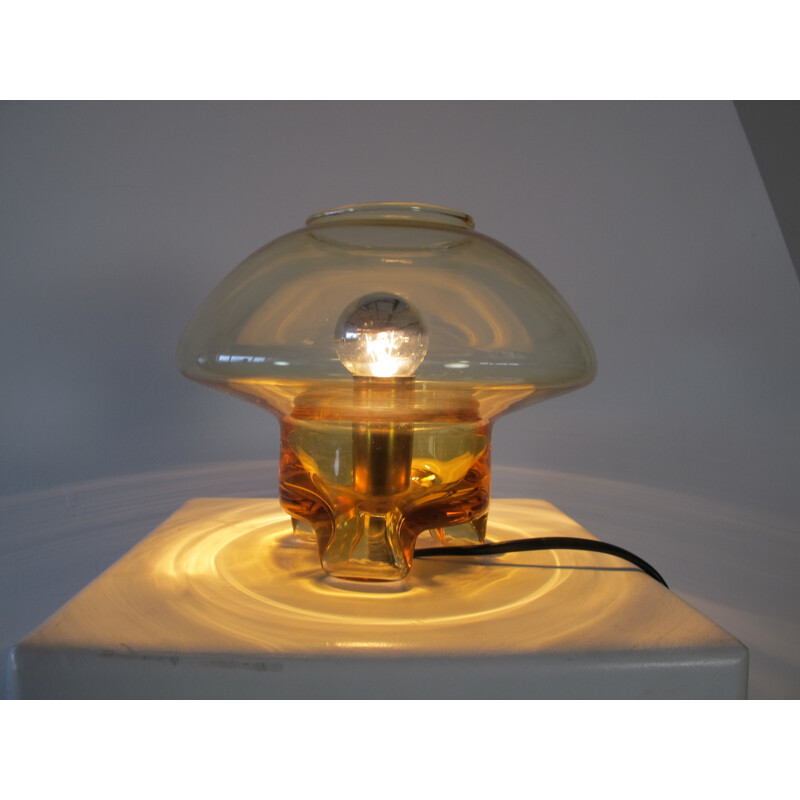 Glass mushroom-shaped table lamp Raak - 1970s