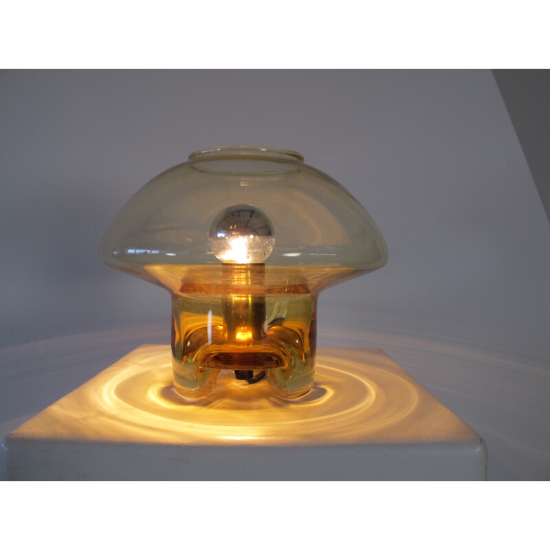 Glass mushroom-shaped table lamp Raak - 1970s