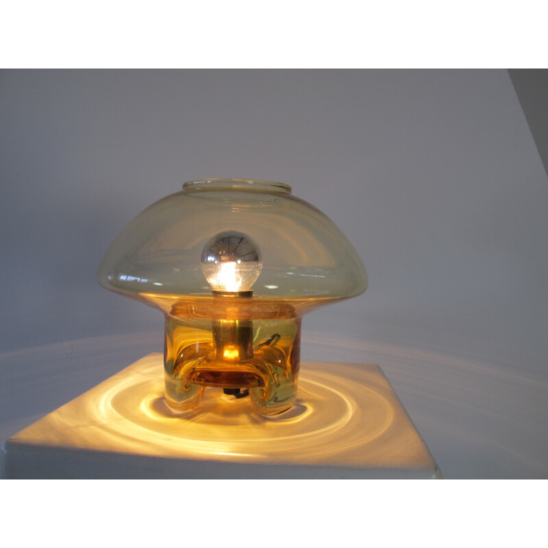 Glass mushroom-shaped table lamp Raak - 1970s