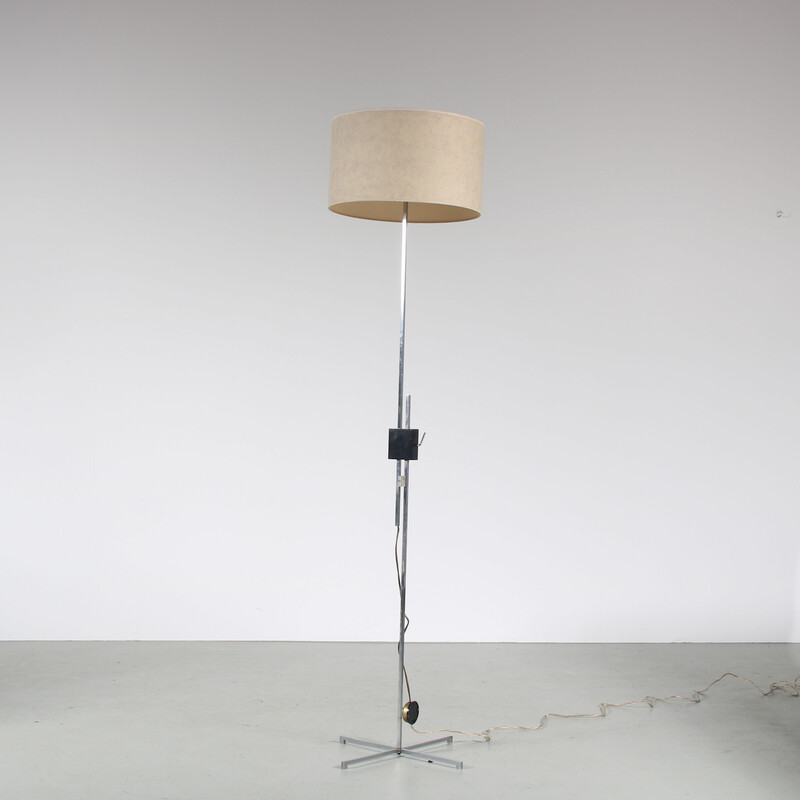 Vintage floor lamp in metal by Hans Eichenberger for Keller Metalbau, Germany 1950s