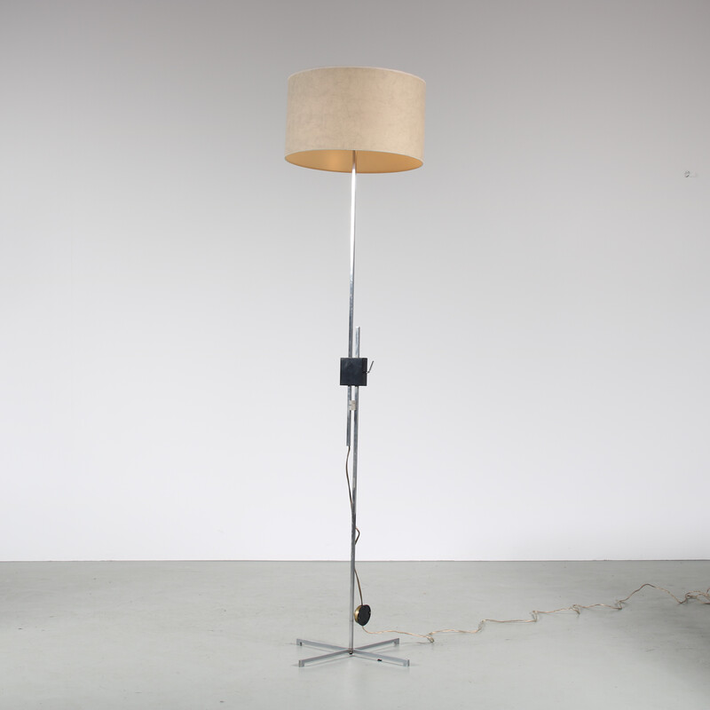 Lámpara de pie vintage en metal de Hans Eichenberger para Keller Metalbau, Alemania años 50