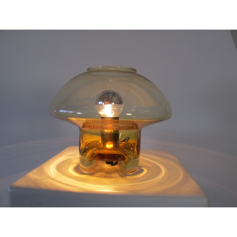 Glass mushroom-shaped table lamp Raak - 1970s