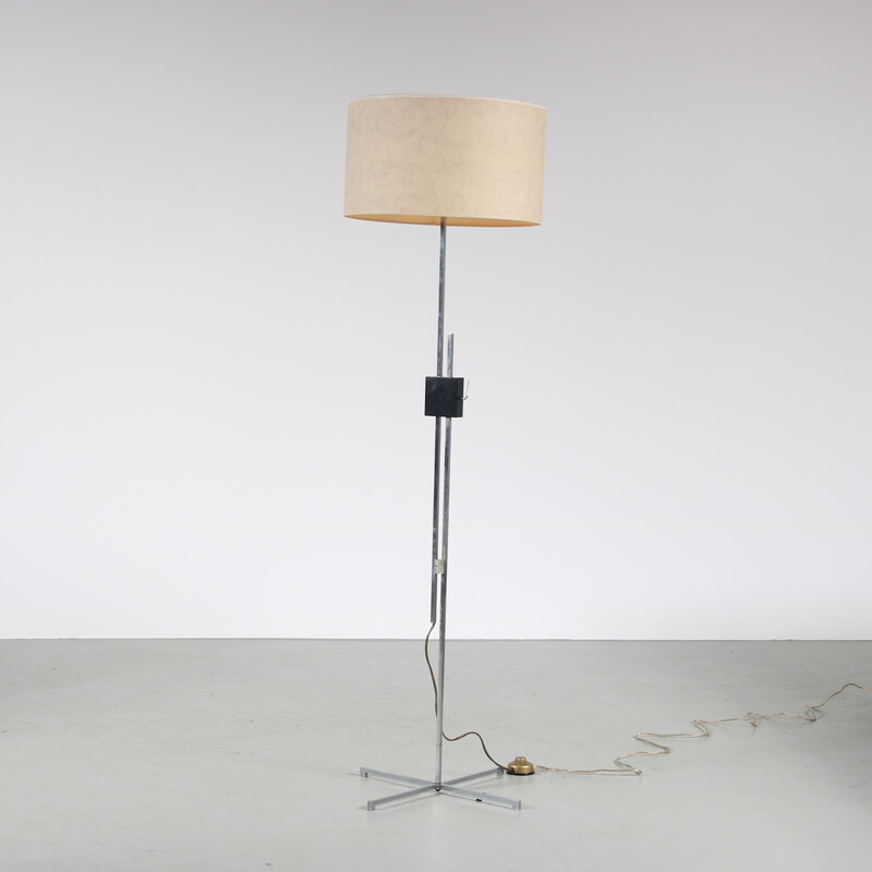 Vintage floor lamp in metal by Hans Eichenberger for Keller Metalbau, Germany 1950s