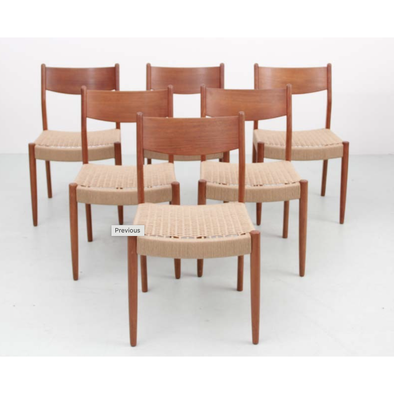 Set of 6 vintage teak chairs by Cees Braakman