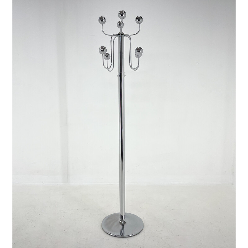 Vintage chrome-plated coat rack, Italy 1960s