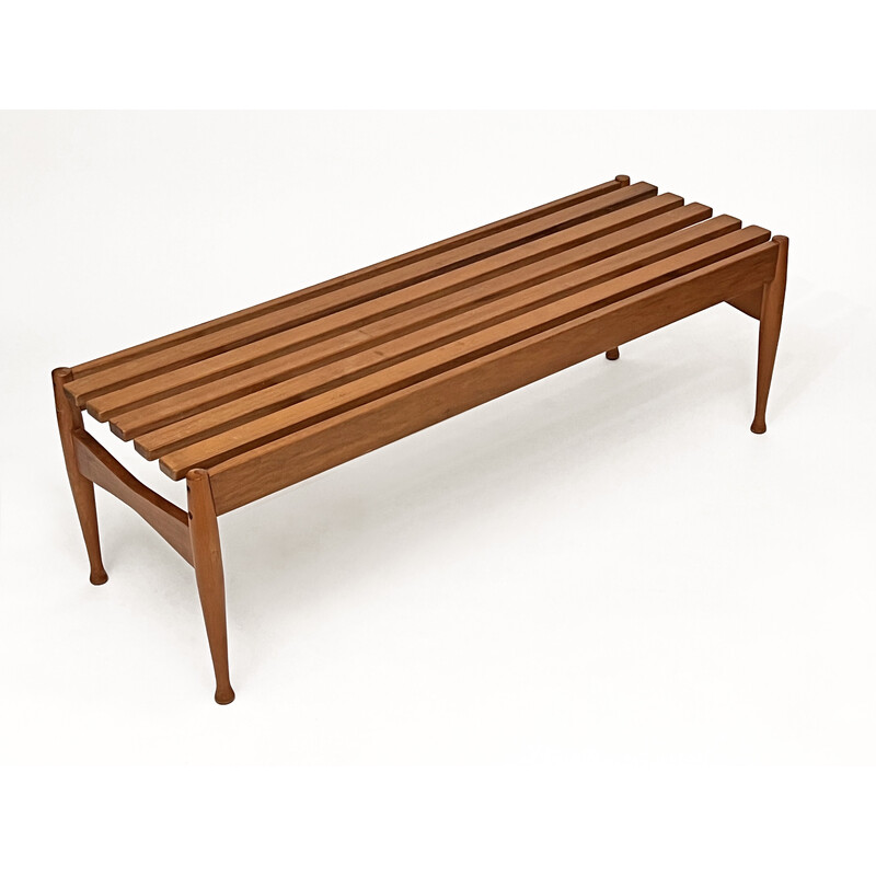 Vintage wooden bench by Gio Ponti for Fratelli Reguitti, 1950s