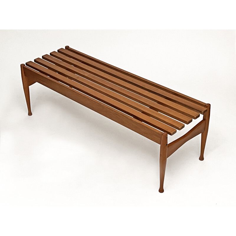 Vintage wooden bench by Gio Ponti for Fratelli Reguitti, 1950s