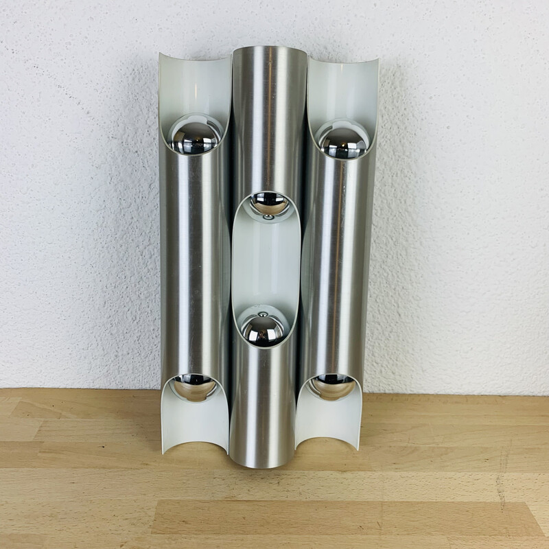 Vintage Fuga wall lamp in aluminum by Mj Komulainen for Raak, 1970s