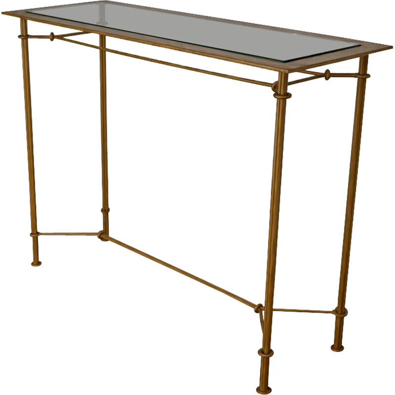 Vintage metal and glass console, 1970