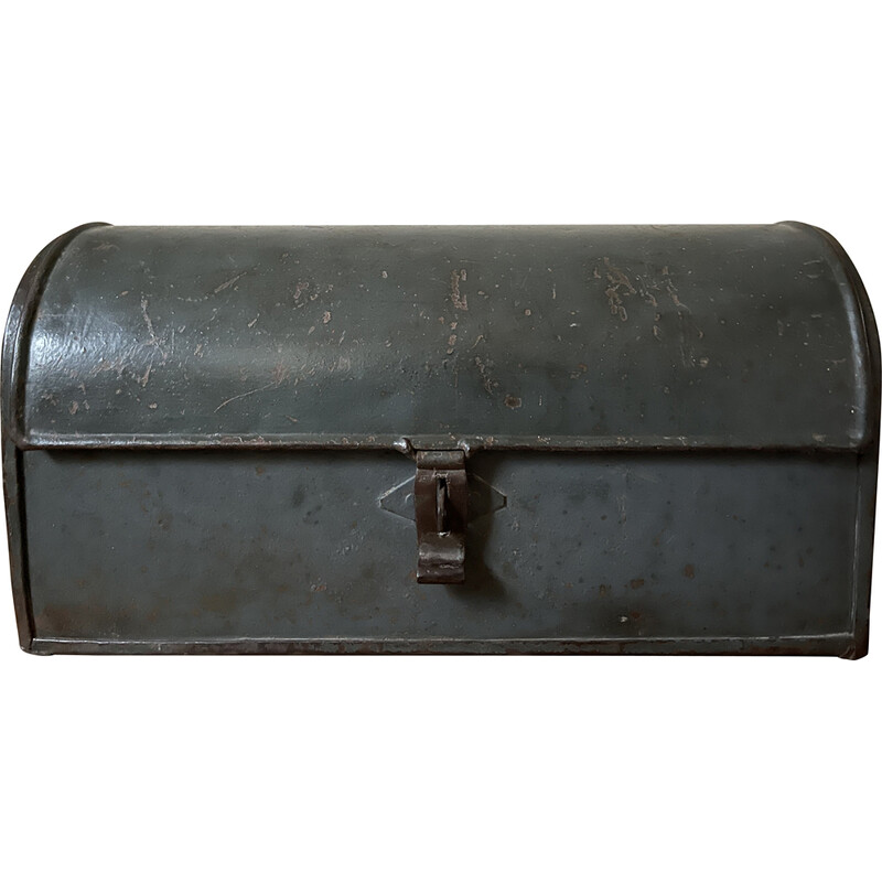 Baúl metálico de almacenamiento vintage