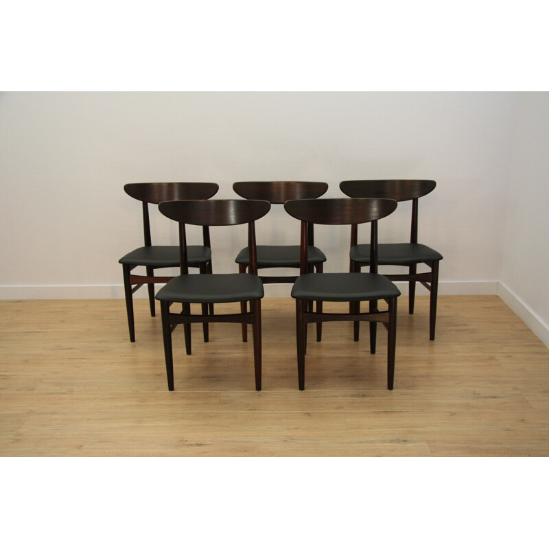 Set of 5 dining chairs in rosewood by Skovby - 1960s