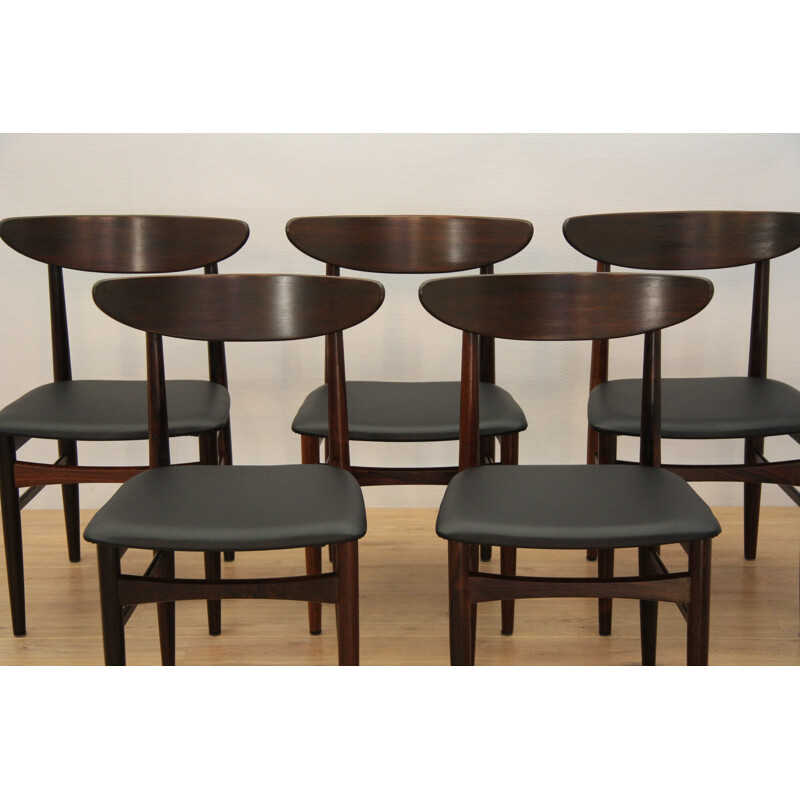 Set of 5 dining chairs in rosewood by Skovby - 1960s