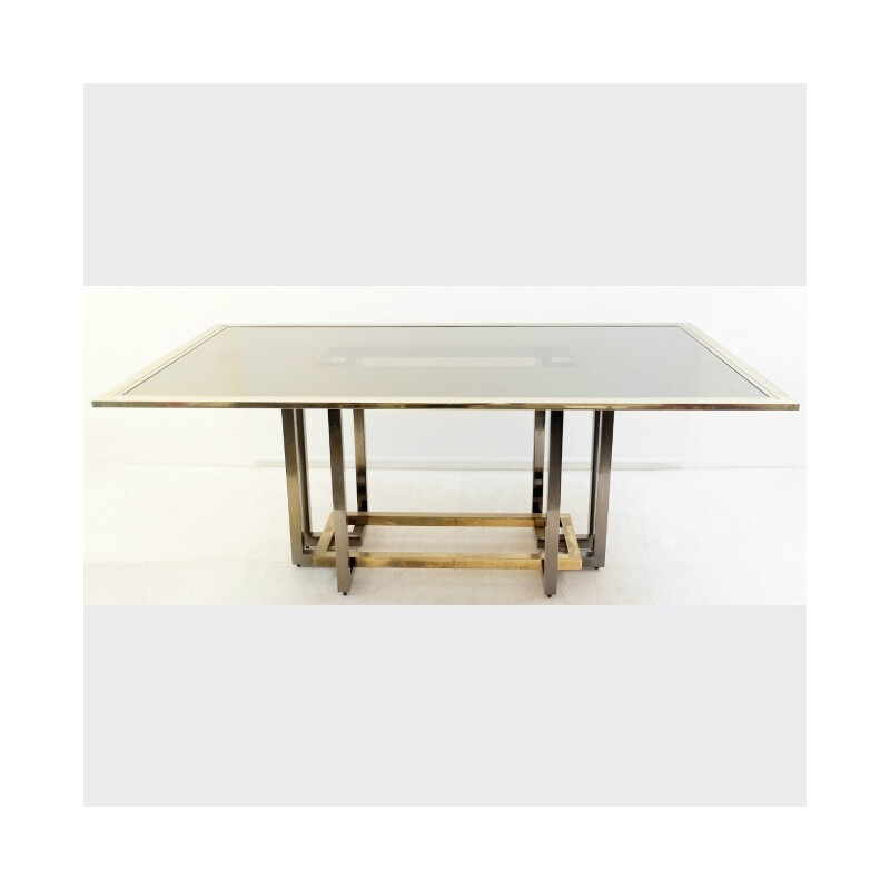 Brass and glass dining table - 1970s