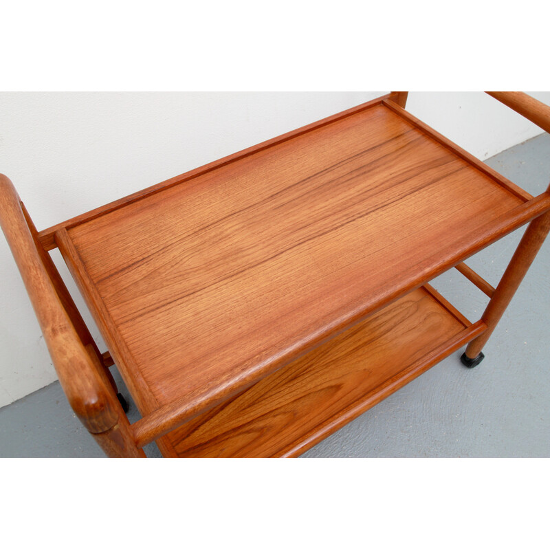 Vintage teakhouten trolley van Dyrlund, Denemarken 1970