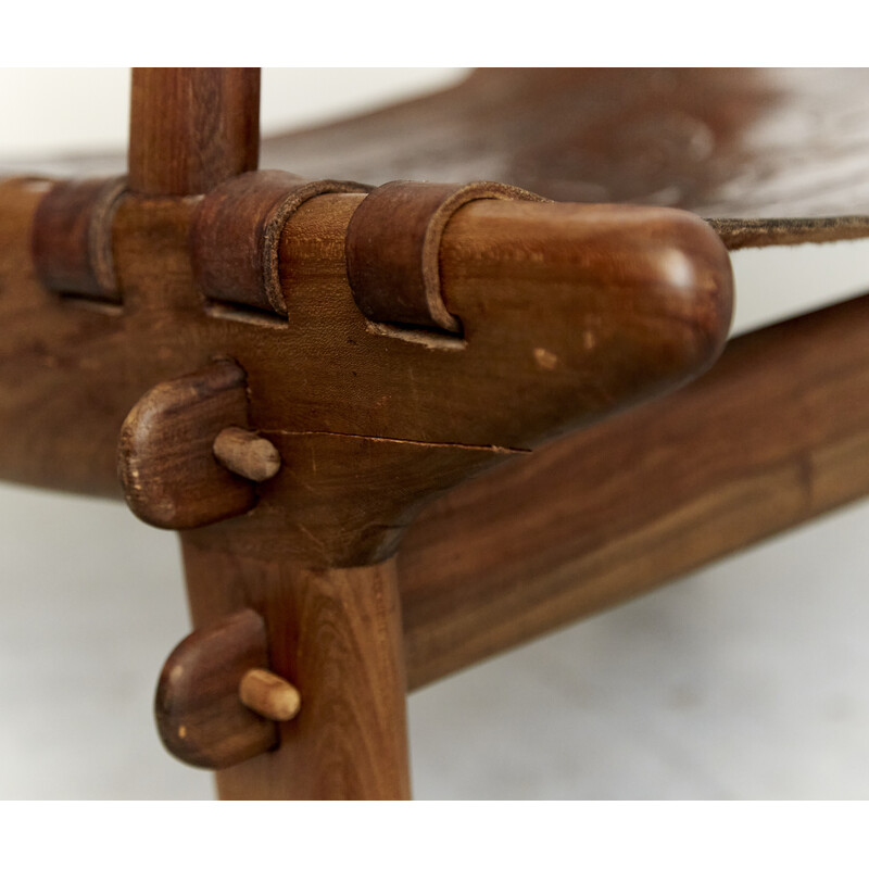 Fauteuil vintage en cuir par Angel Pazmino pour Muebles de Estilo