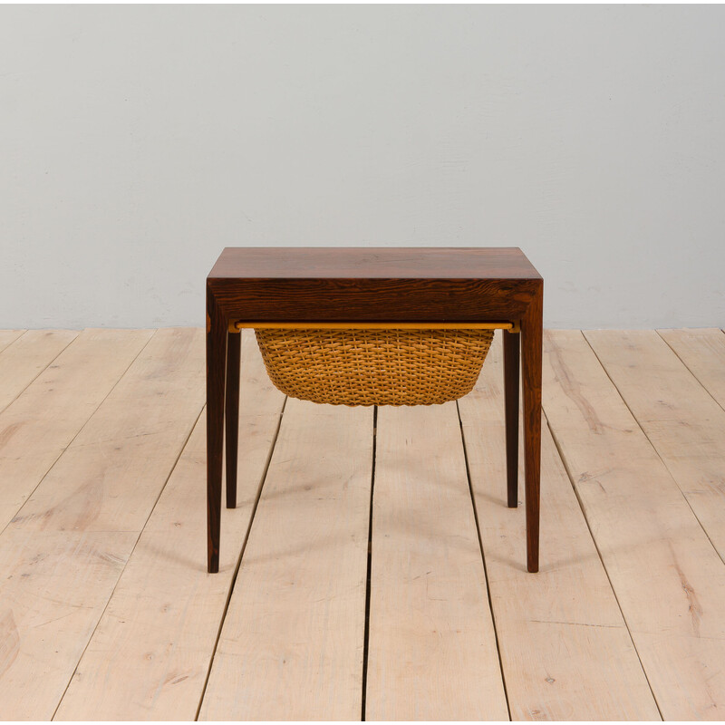 Vintage rosewood sewing table by Severin Hansen for Haslev Møbelfabrik, 1960s