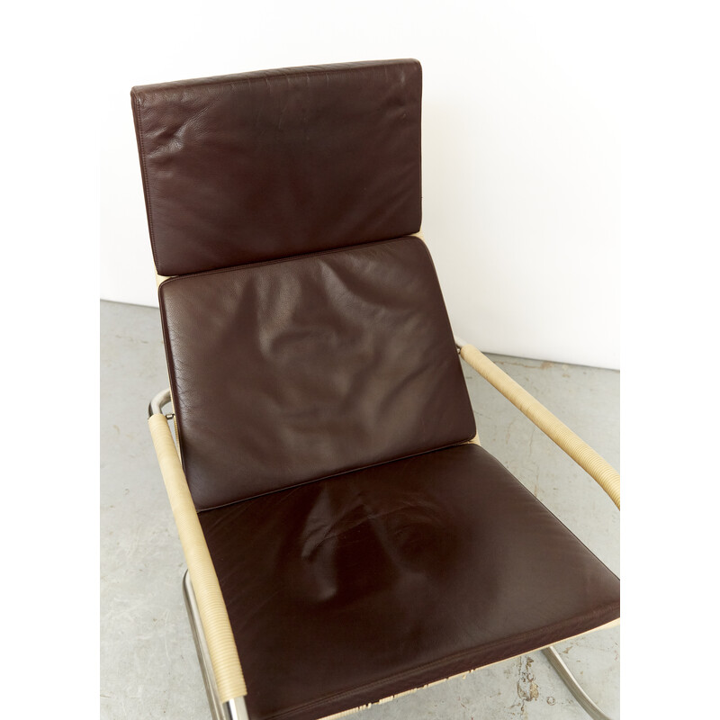 D35 Freischwinger-Sessel aus Leder von Anton Lorenz für Tecta, 1920er Jahre